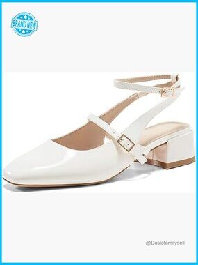 Chunky Low Heel Mary Jane Pumps Square Toe Ankle Strap Wedding Party Dress Shoes